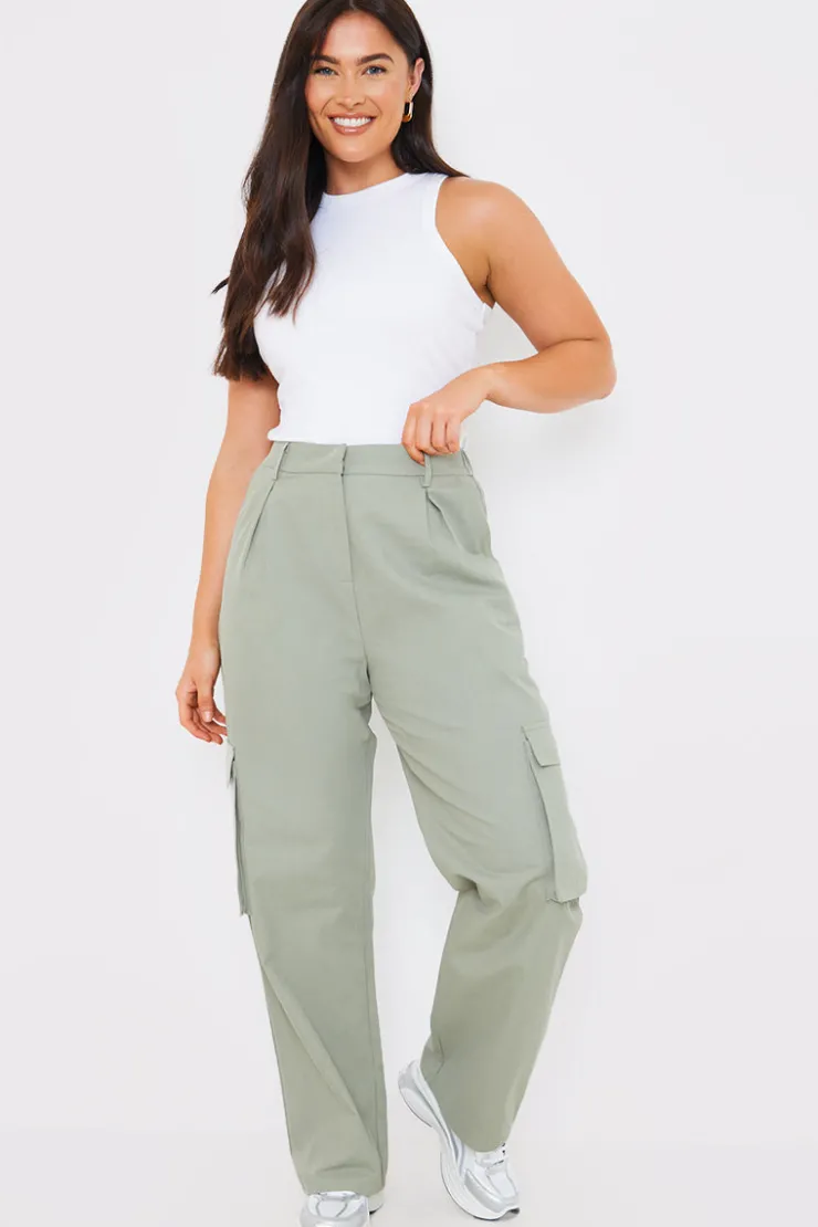 Discount In The Style Tailored Cargo Trousers Khaki