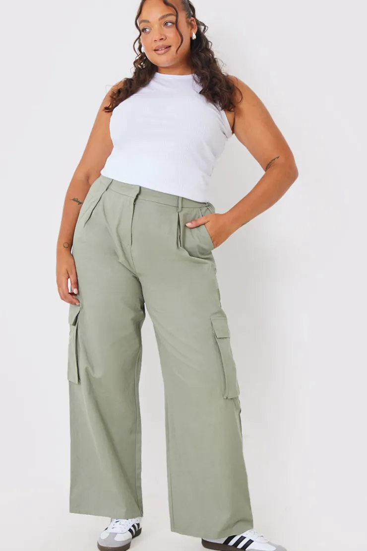 Discount In The Style Tailored Cargo Trousers Khaki