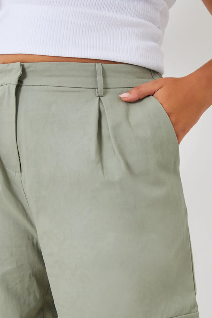Discount In The Style Tailored Cargo Trousers Khaki