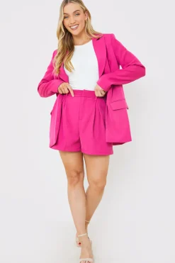 Online In the Style Tailored Co-Ord Shorts Pink