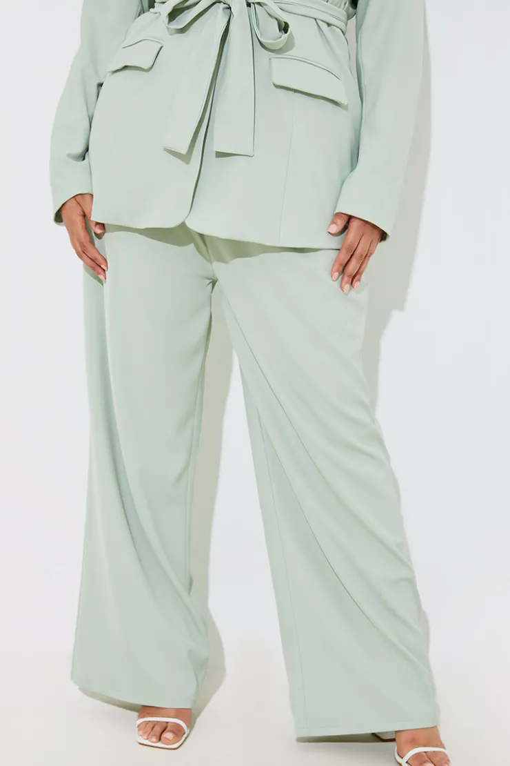 Hot In the Style Tailored Co-Ord Trousers Sage