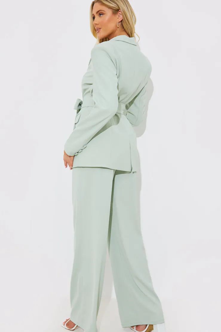 Hot In the Style Tailored Co-Ord Trousers Sage