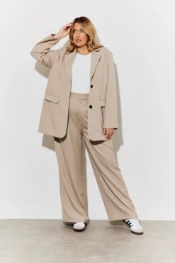 Discount In The Style Tailored High Waist Trousers Taupe