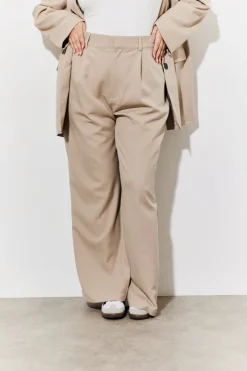 Discount In The Style Tailored High Waist Trousers Taupe