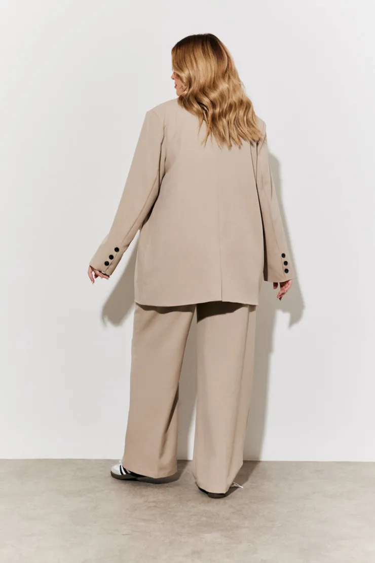 Discount In The Style Tailored High Waist Trousers Taupe
