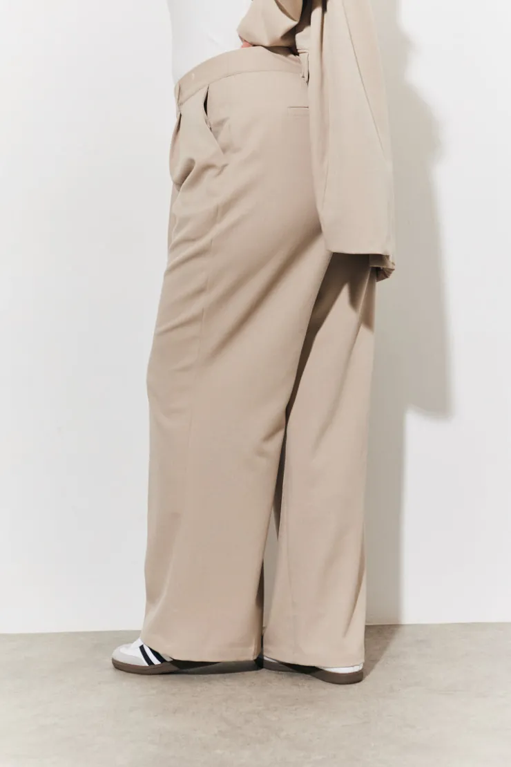 Discount In The Style Tailored High Waist Trousers Taupe
