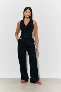 Best In The Style Tailored High Waist Trousers Black
