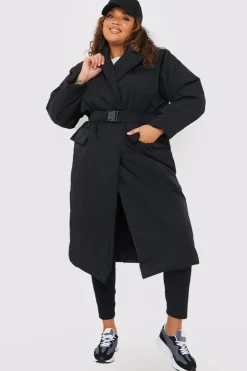 Hot In the Style Tailored Longline Puffer Black