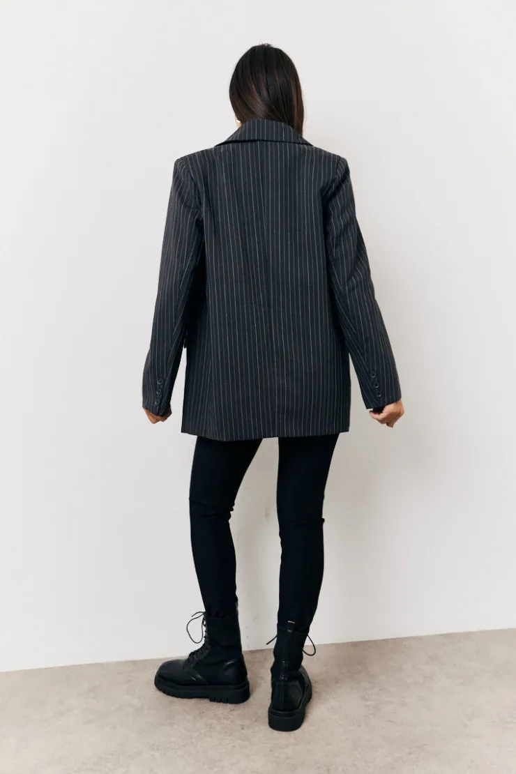 Sale In The Style Tailored Pinstripe Co-Ord Blazer Grey