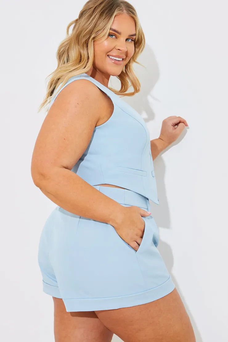 Clearance In the Style Tailored Shorts Blue