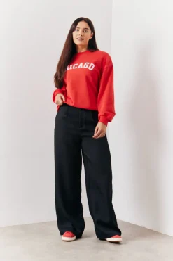 Best In The Style Tailored Wide Leg Trouser Black
