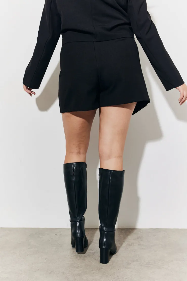 Online In The Style Tailored Wrap Mini Skort Black