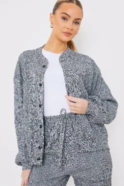 New In the Style Textured Bomber Jacket Grey