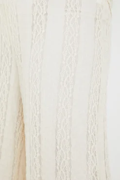 New In the Style Textured Lace Co-Ord Trousers Cream