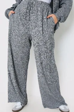 Clearance In the Style Textured Wide Leg Trousers Grey