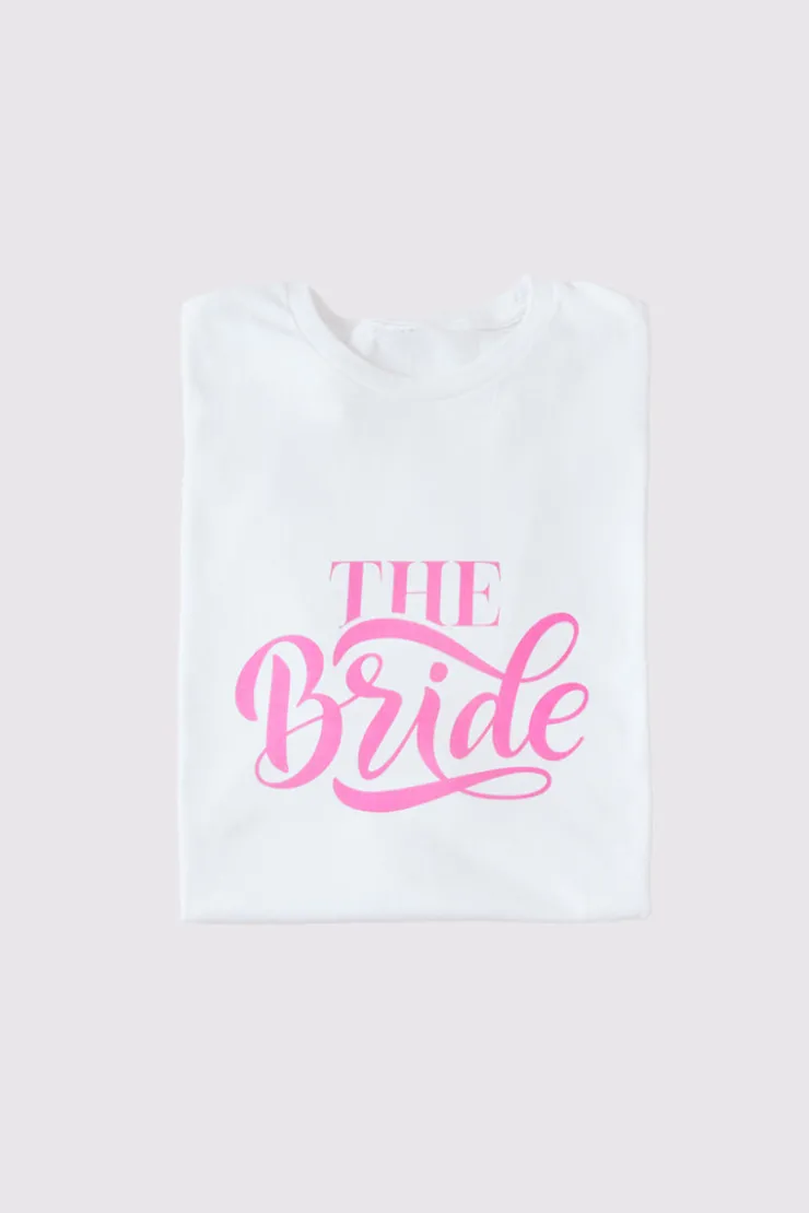 New In The Style The Bride Slogan T-Shirt White