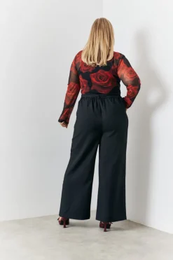 Discount In the Style Tie Front Wide Leg Trouser Black