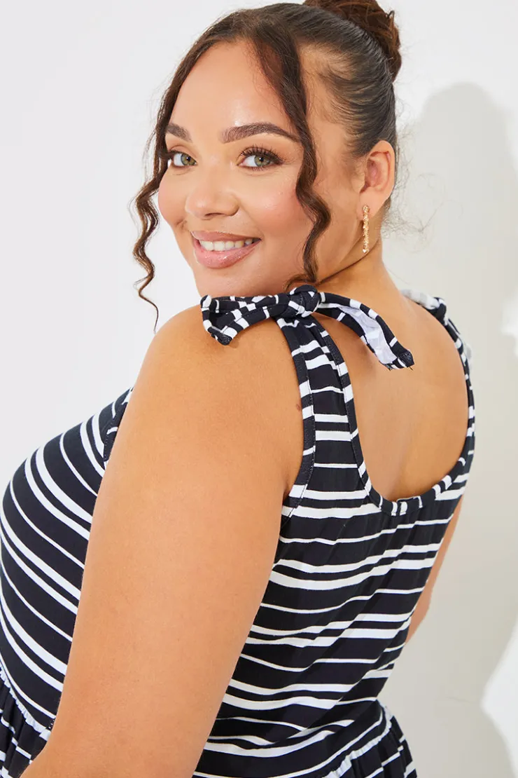 Online In The Style Tie Shoulder Smock Top
