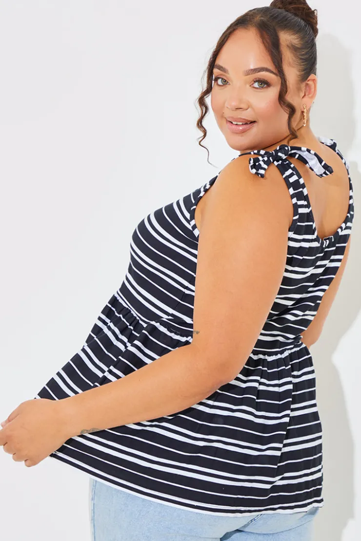 Online In The Style Tie Shoulder Smock Top