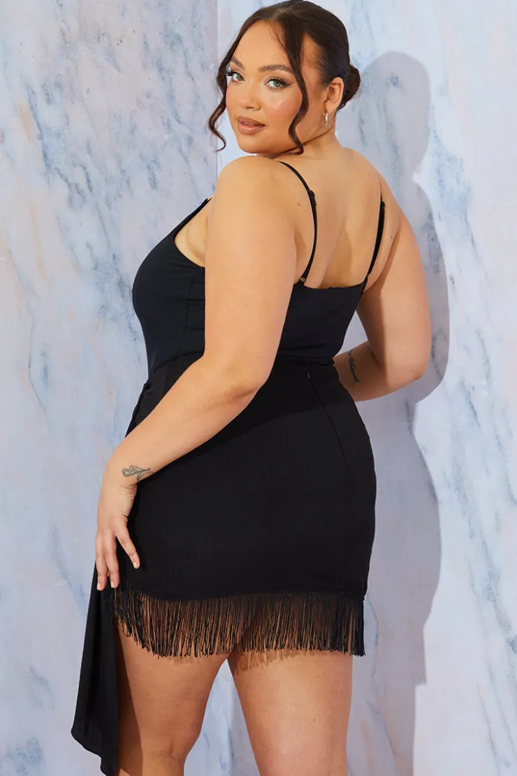 Discount In the Style Tie Skirt With Fringing Black