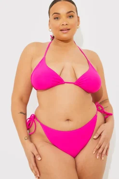 Best In the Style Triangle Bikini Top Pink
