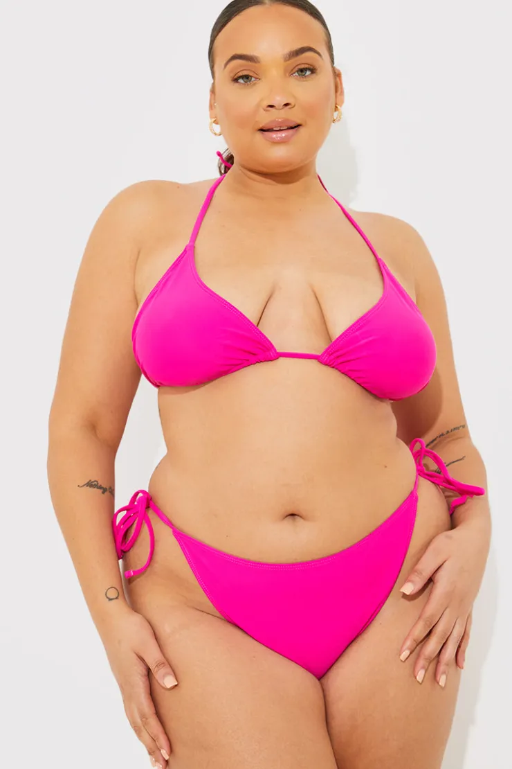 Best In the Style Triangle Bikini Top Pink