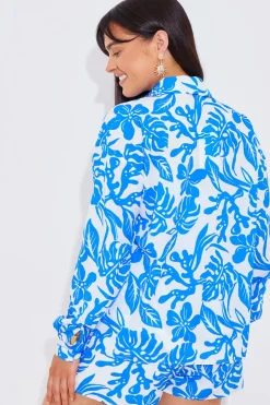 Best In the Style Tropical Co-Ord Shirt White