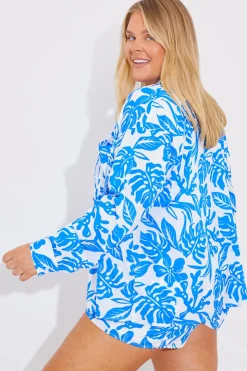Best In the Style Tropical Co-Ord Shirt White