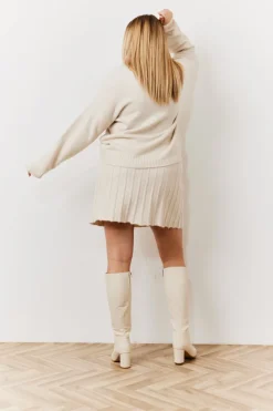Hot In The Style Turtle Neck Co-Ord Jumper Cream