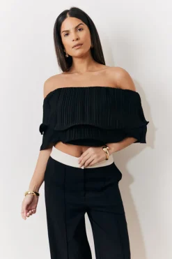 Best In The Style Ultimate Ruffle Bandeau Top Black