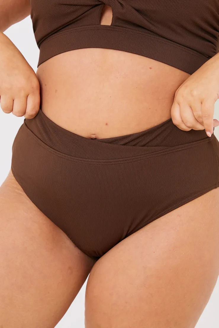Outlet In the Style V Front Bikini Bottoms Chocolate