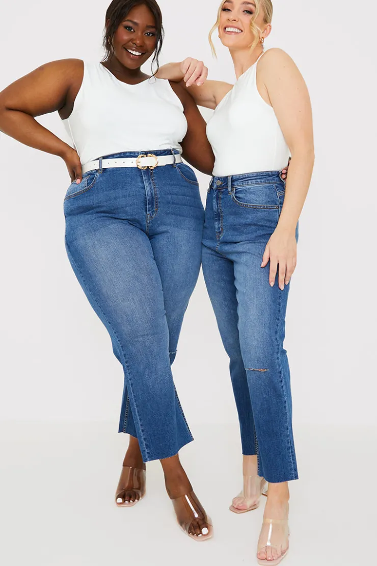 Hot In The Style WASH STRETCH STRAIGHT JEANS