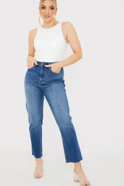 Hot In The Style WASH STRETCH STRAIGHT JEANS