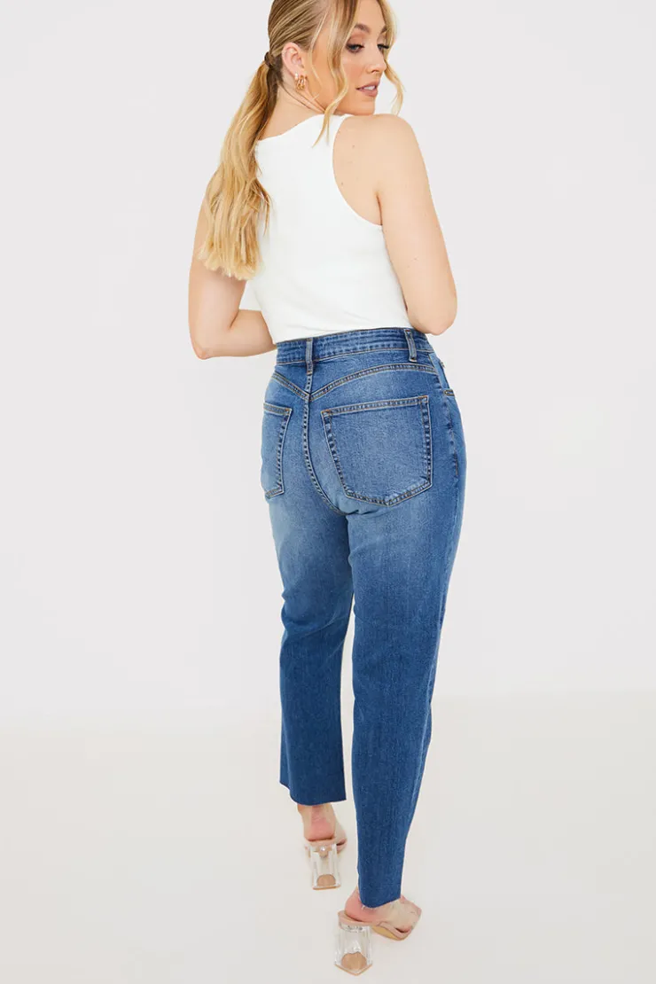 Hot In The Style WASH STRETCH STRAIGHT JEANS