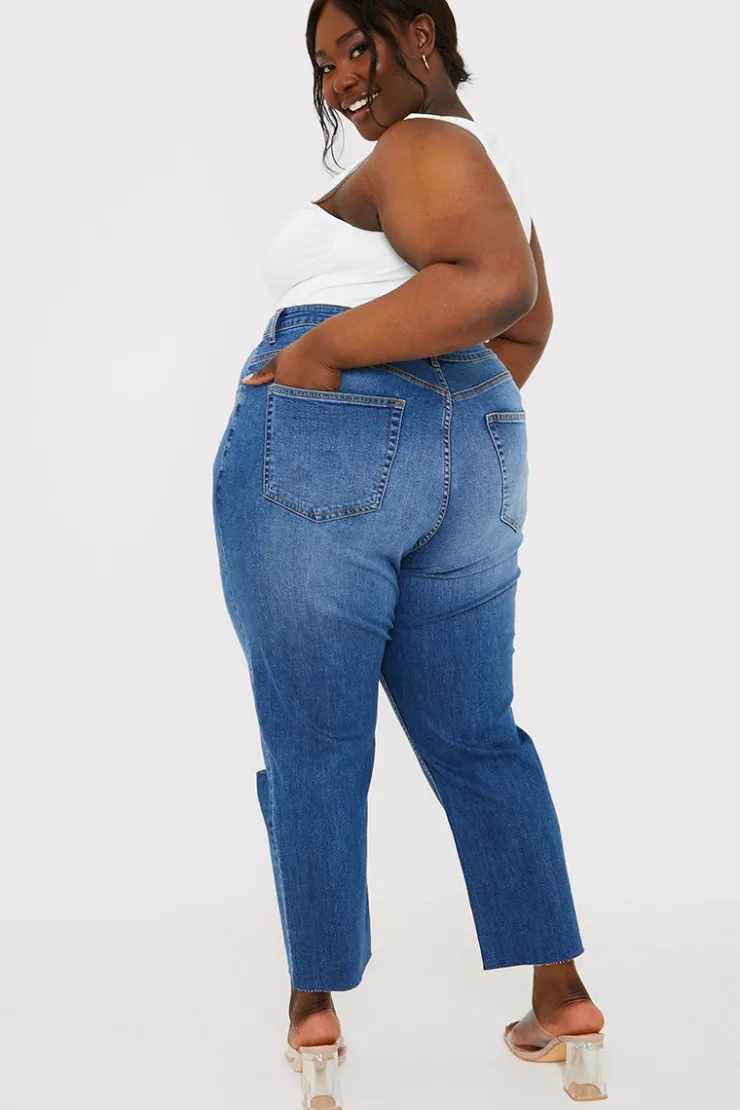Hot In The Style WASH STRETCH STRAIGHT JEANS