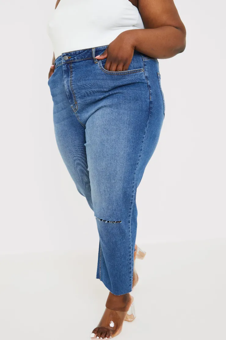 Hot In The Style WASH STRETCH STRAIGHT JEANS