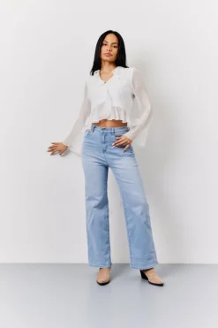 Clearance In the Style Chiffon Frill Blouse White