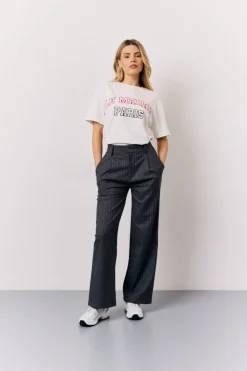 Clearance In The Style Embroidered Paris Slogan T-Shirt White