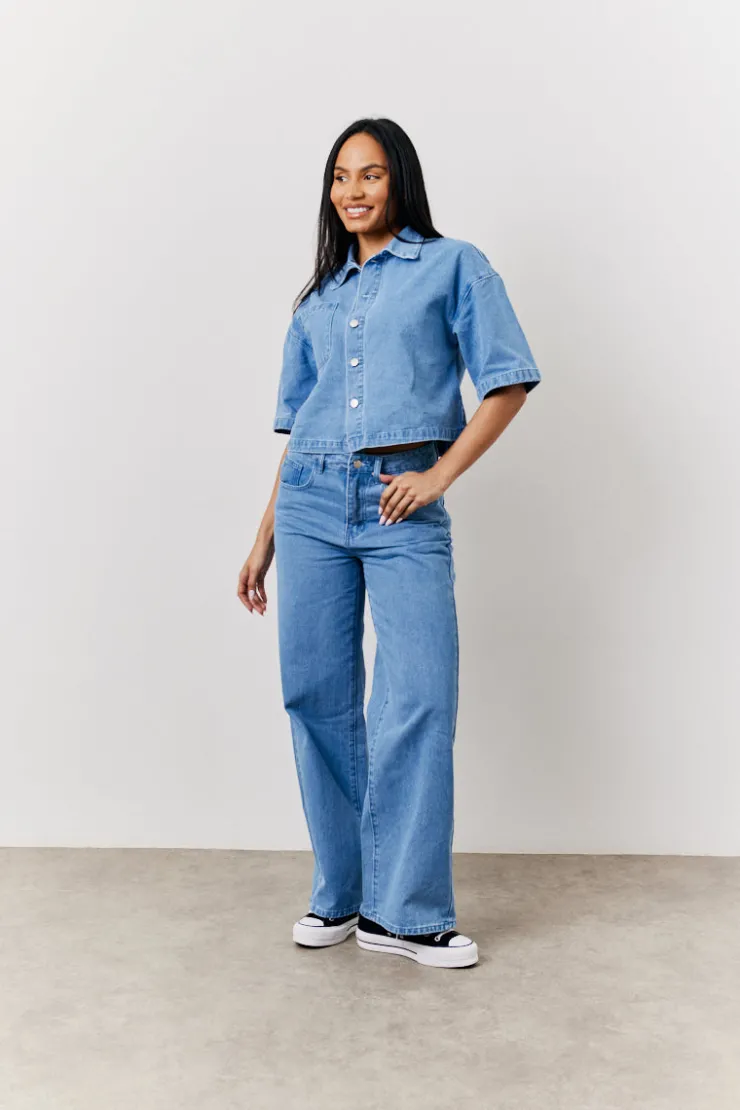 Sale In The Style Wide Leg Jeans Denim