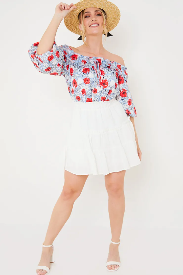 Clearance In the Style Wilderness Skirt White