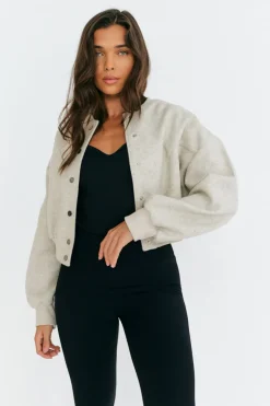 Sale In the Style Wool Bomber Stone