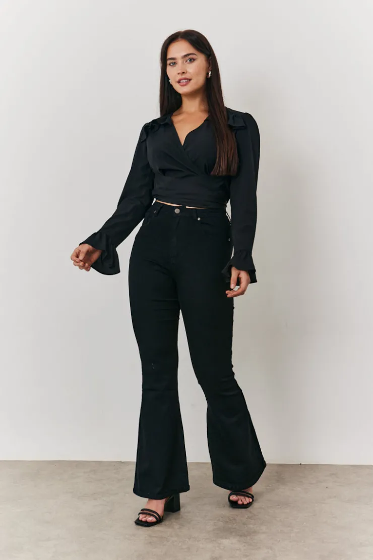 Online In the Style Wrap Blouse Black
