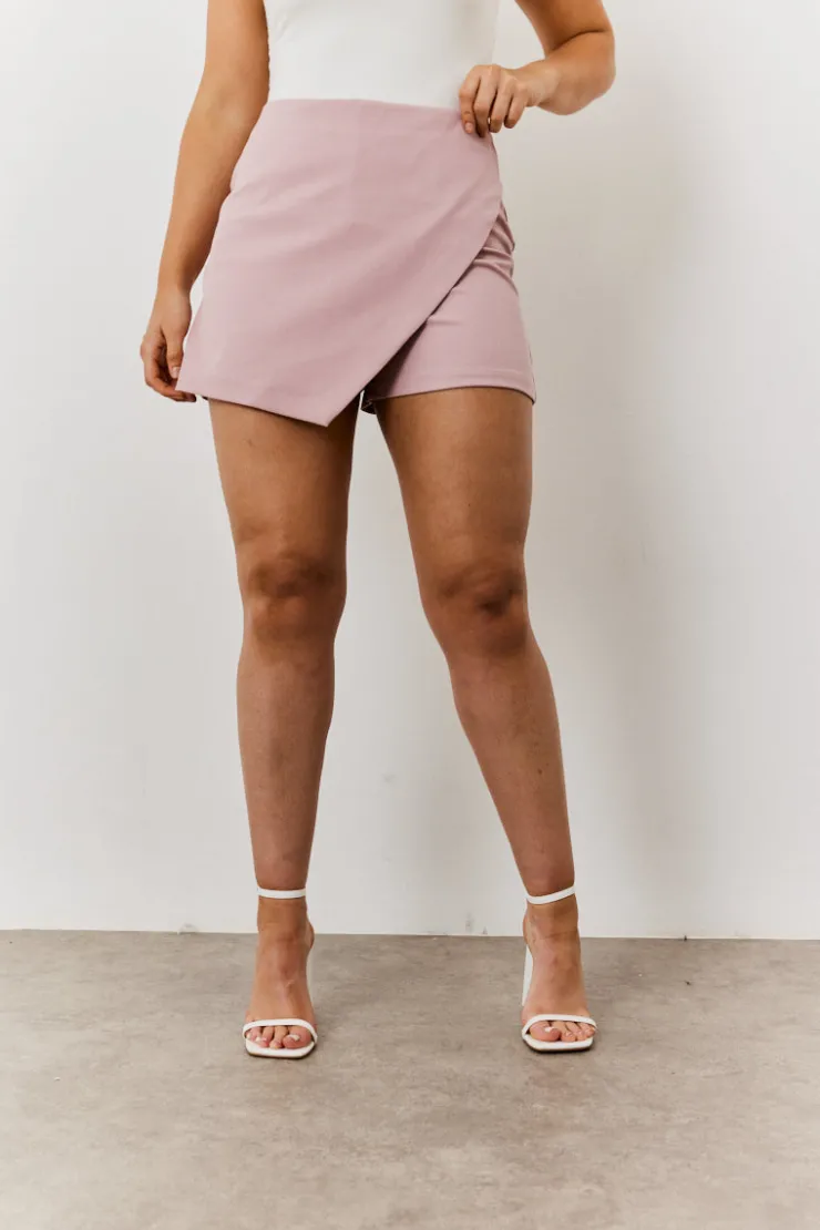 Hot In The Style Wrap Skort Lilac