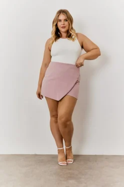 Hot In The Style Wrap Skort Lilac