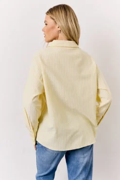 Outlet In The Style Oversized Stripe Shirt Yellow